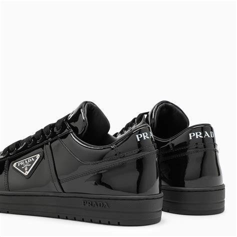 prada trainers black patent|prada downtown patent sneakers.